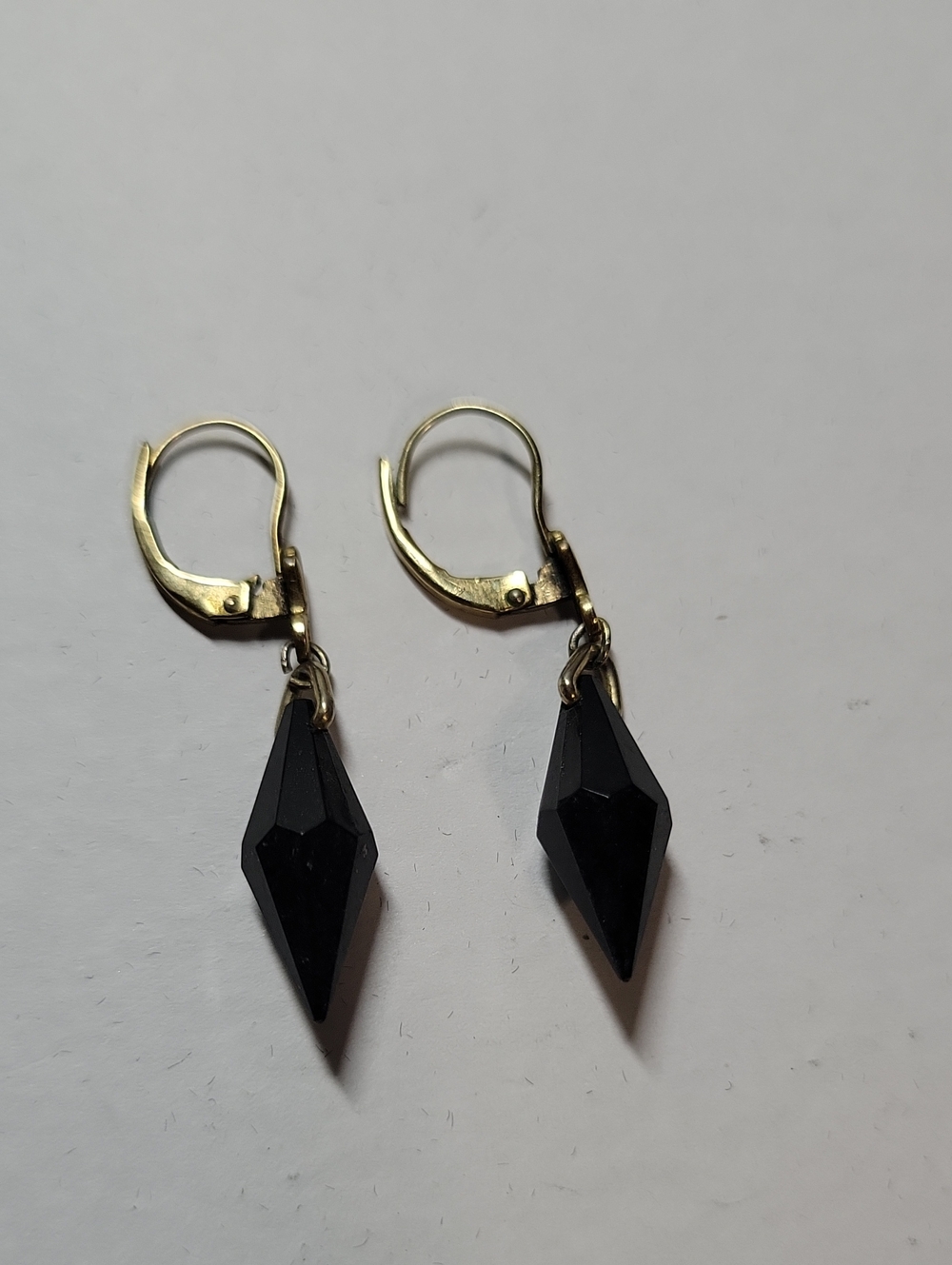 Black Crystal Drop Leverback Earrings